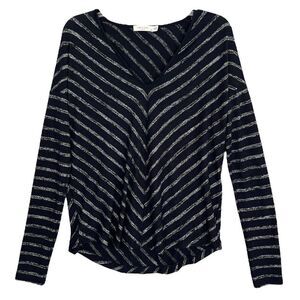rag & bone Hudson Sweater Womens Small Lightweight Pullover Striped V Neck Top